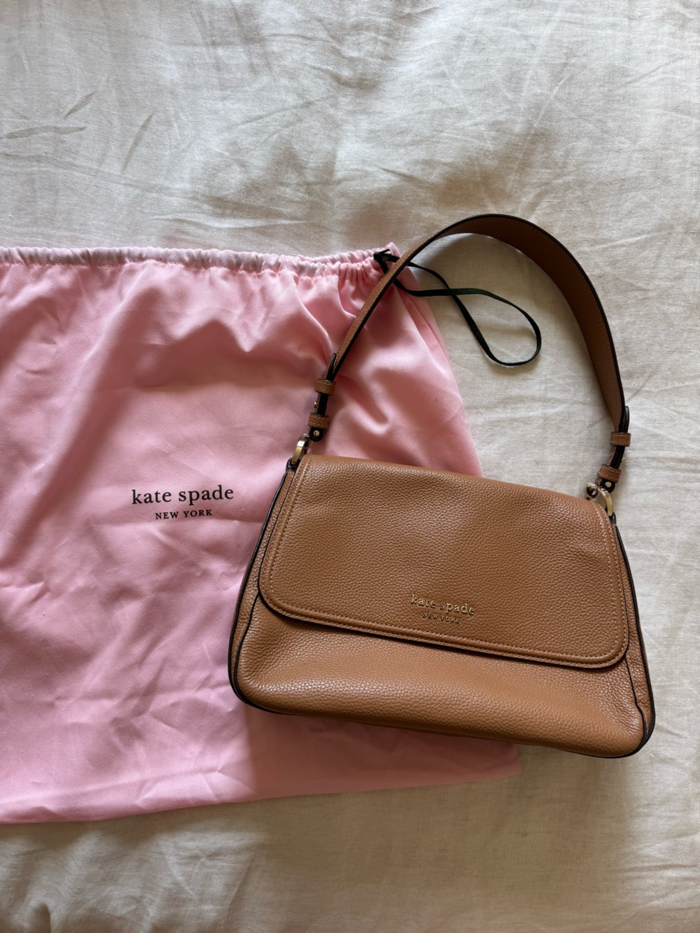 kate spade Pebbled Leather Tan/ brown shoulder bag